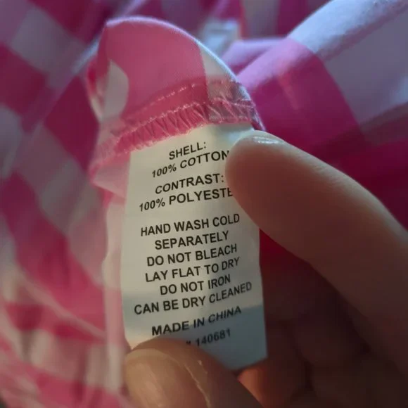 Unique Vintage Pink Gingham Midi Dress - Picture 7 of 7